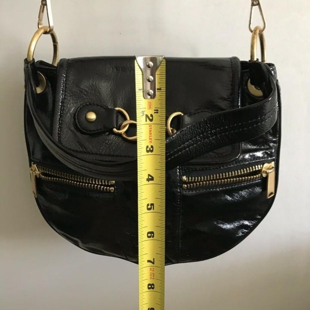 Cynthia Rowley Medium Black Patent Leather Cross B - Picture 6 of 8